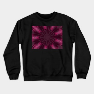 Fuchsia Pink Satin Shadows Fractal Abstract Kaleidoscope Mandala k07 Crewneck Sweatshirt